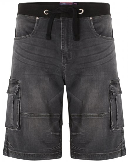 Kam Jeans Dito Denim Shorts Charcoal - Šortky - Šortky Nadměrné Velikosti W40-W60
