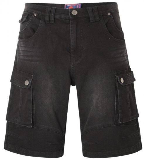 Kam Jeans Ivan Cargo Shorts Black - Šortky - Šortky Nadměrné Velikosti W40-W60