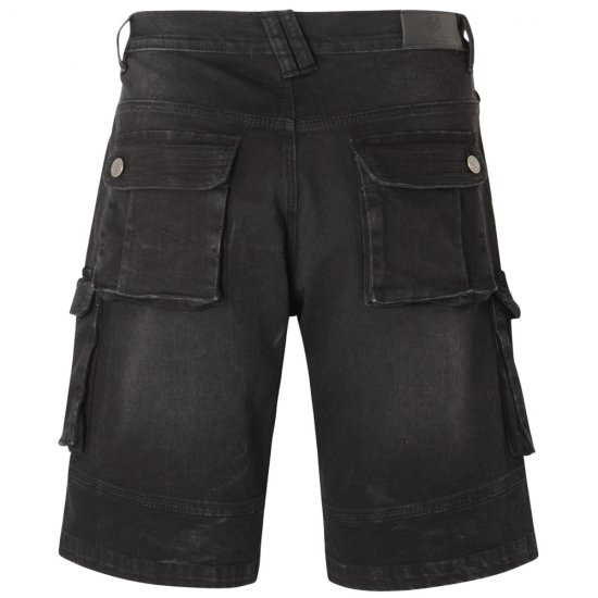 Kam Jeans Ivan Cargo Shorts Black - Šortky - Šortky Nadměrné Velikosti W40-W60