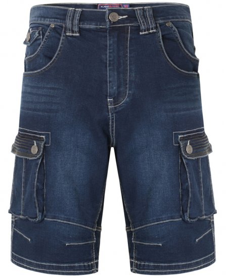 Kam Jeans Ivan Cargo Shorts Dark Used - Šortky - Šortky Nadměrné Velikosti W40-W60