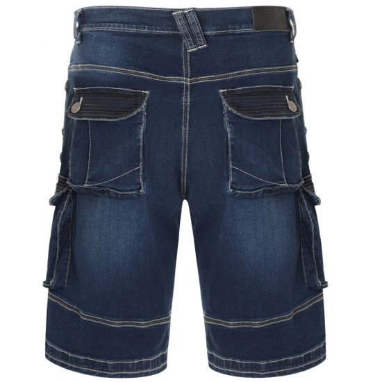 Kam Jeans Ivan Cargo Shorts Dark Used - Šortky - Šortky Nadměrné Velikosti W40-W60