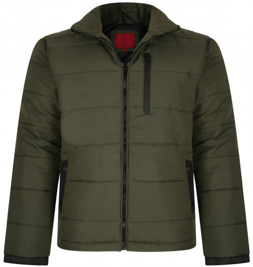 Kam Jeans KV114 Puffer Jacket Khaki - Bundy - Bundy Nadměrné Velikosti - 2XL-8XL