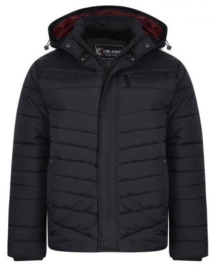 Kam Jeans KV118 Lightweight Quilted Jacket Black - Bundy - Bundy Nadměrné Velikosti - 2XL-8XL