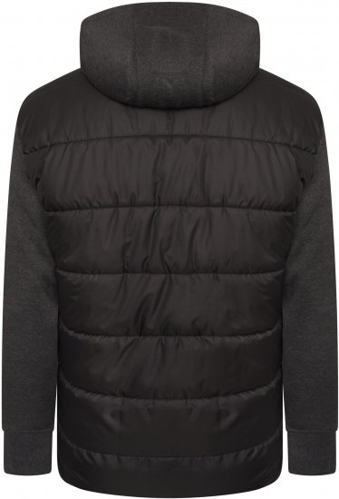 Kam Jeans KV135 Quilted Zip Thru Hoody with Padded Body & Jersey Sleeves Black TALL SIZES - PÁNSKÉ OBLEČENÍ MT-6XLT - TALL-velikosti