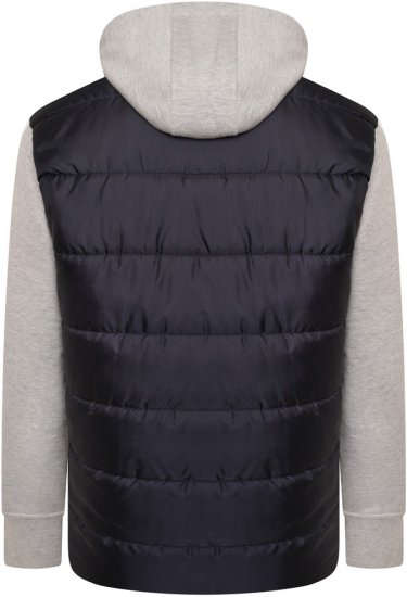 Kam Jeans KV135 Quilted Zip Thru Hoody with Padded Body & Jersey Sleeves Navy TALL SIZES - PÁNSKÉ OBLEČENÍ MT-6XLT - TALL-velikosti