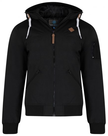 Kam Jeans KV76 Bomber Jacket Black - Bundy - Bundy Nadměrné Velikosti - 2XL-8XL