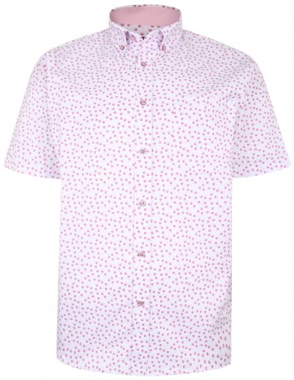 Kam Jeans P012 Premium Short sleeve Shirt Pink - Košile - Košile 2XL-10XL