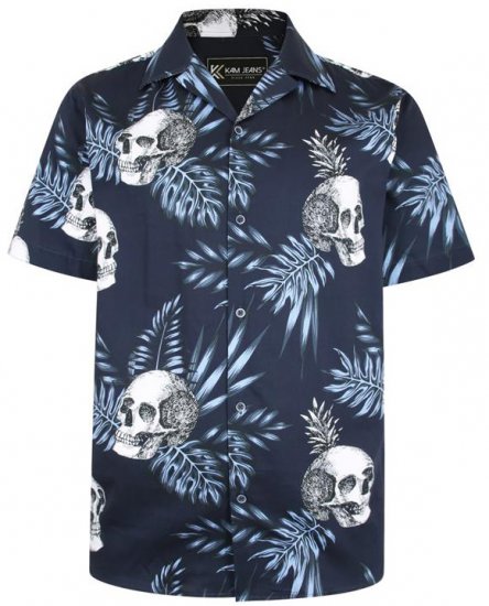 Kam Jeans P015 Casual Shirt with Skull Print - Košile - Košile 2XL-10XL