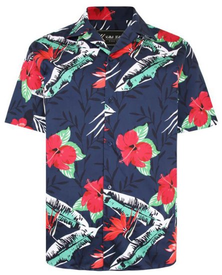 Kam Jeans P017 Casual Floral Print Shirt - Košile - Košile 2XL-10XL