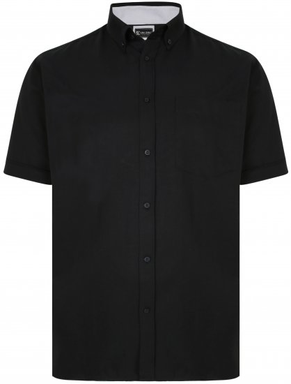 Kam Jeans P020 Premium Short sleeve Oxford Shirt Black - Košile - Košile 2XL-10XL