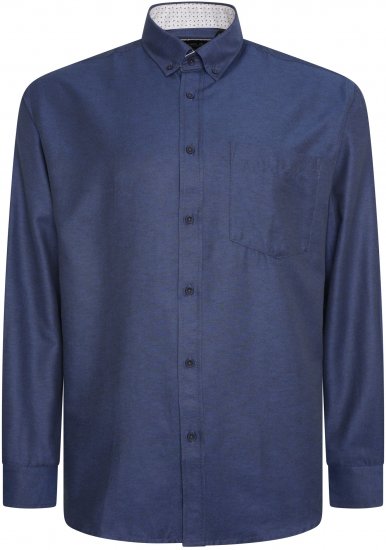 Kam Jeans P020 Premium Long sleeve Oxford Shirt Navy - Košile - Košile 2XL-10XL
