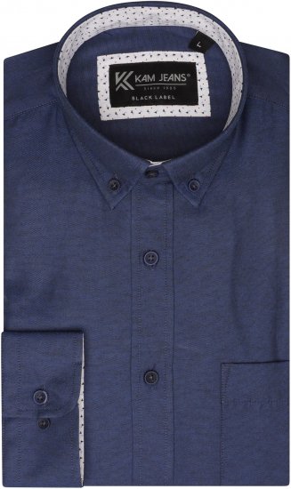 Kam Jeans P020 Premium Long sleeve Oxford Shirt Navy - Košile - Košile 2XL-10XL