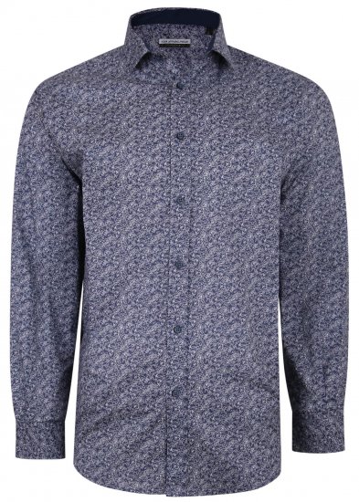 Kam Jeans P680 Floral Print Shirt Navy - Košile - Košile 2XL-10XL