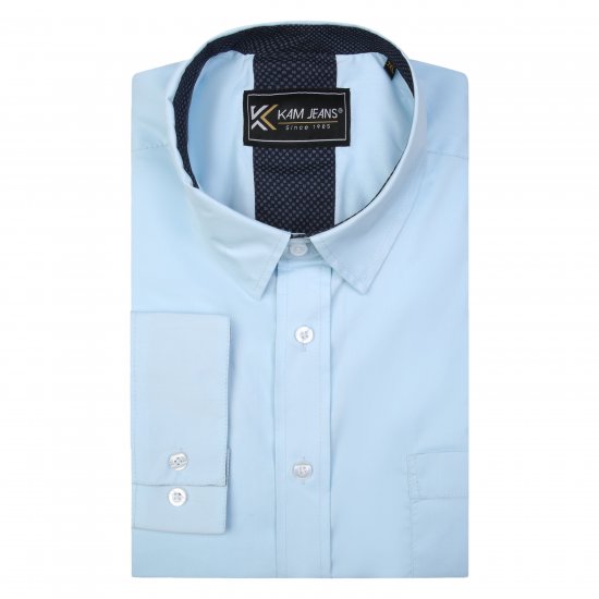 Kam Jeans P684 Premium Stretch Shirt Blue - Košile - Košile 2XL-10XL