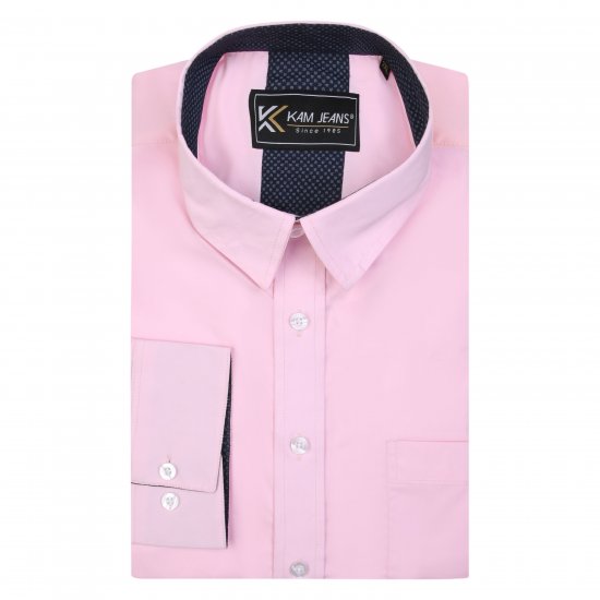 Kam Jeans P684 Premium Stretch Shirt Pink - Košile - Košile 2XL-10XL