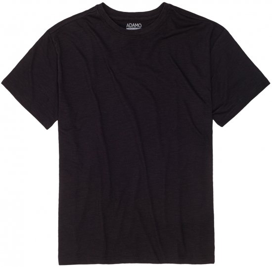 Adamo Kevin Regular fit T-shirt Slub Black - Trička - Trička nadměrné velikosti - 2XL-14XL