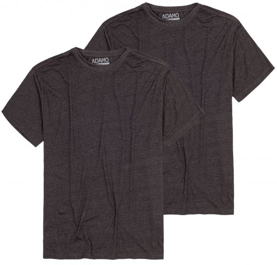 Adamo Kilian Regular fit 2-pack T-shirt Charcoal - Trička - Trička nadměrné velikosti - 2XL-14XL