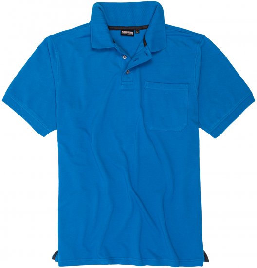 Adamo Klaas Regular fit Polo Shirt with Pocket Azur Blue - Polokošile - Polokošile 2XL-8XL - Trička s límečkem 2XL-8XL