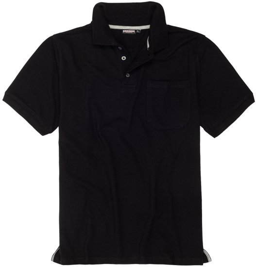 Adamo Klaas Regular fit Polo Shirt with Pocket Black - Polokošile - Polokošile 2XL-8XL - Trička s límečkem 2XL-8XL
