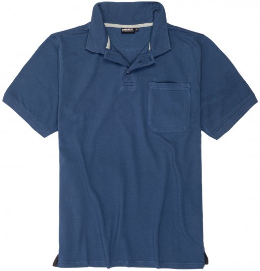 Adamo Klaas Regular fit Polo Shirt with Pocket Denim Blue - Polokošile - Polokošile 2XL-8XL - Trička s límečkem 2XL-8XL