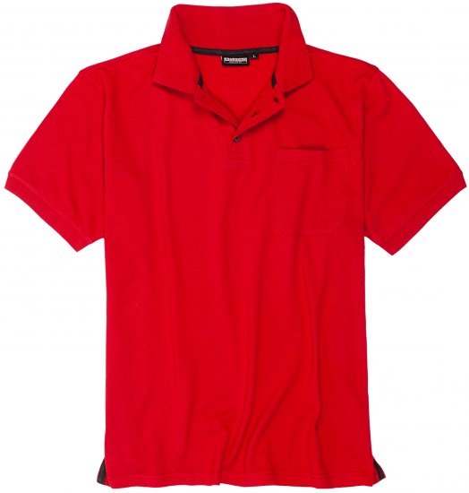 Adamo Klaas Regular fit Polo Shirt with Pocket Red - Polokošile - Polokošile 2XL-8XL - Trička s límečkem 2XL-8XL