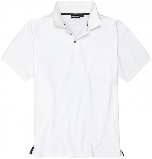 Adamo Klaas Regular fit Polo Shirt with Pocket White - Polokošile - Polokošile 2XL-8XL - Trička s límečkem 2XL-8XL