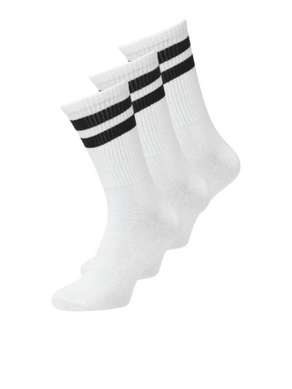 Jack & Jones Travis Tenisové ponožky Bílá 3-pack - Spodní prádlo - Spodní Prádlo Nadměrné Velikosti 2XL-8XL