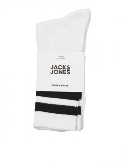 Jack & Jones Travis Tenisové ponožky Bílá 3-pack - Spodní prádlo - Spodní Prádlo Nadměrné Velikosti 2XL-8XL