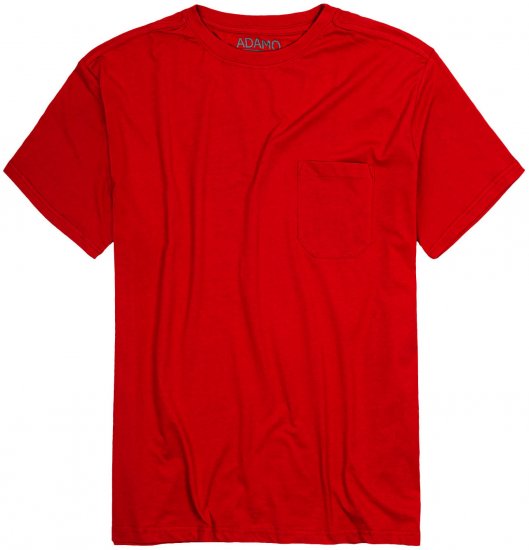 Adamo Kody Regular fit T-shirt with Pocket Red - Trička - Trička nadměrné velikosti - 2XL-14XL