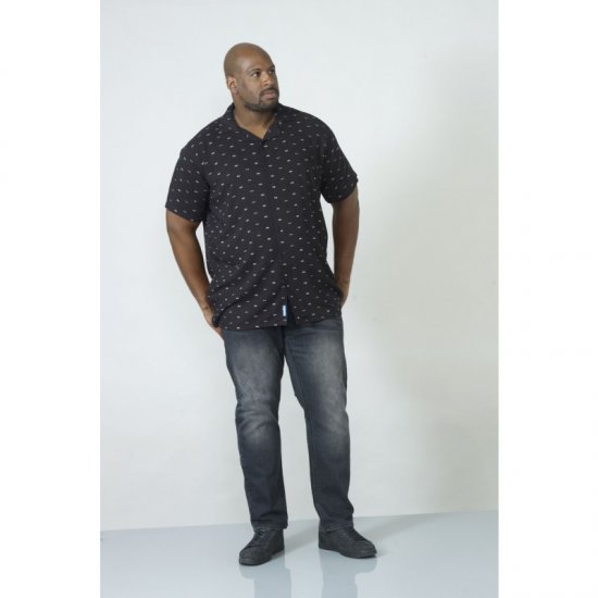 D555 Luciano Bowling Shirt Black - Košile - Košile 2XL-10XL