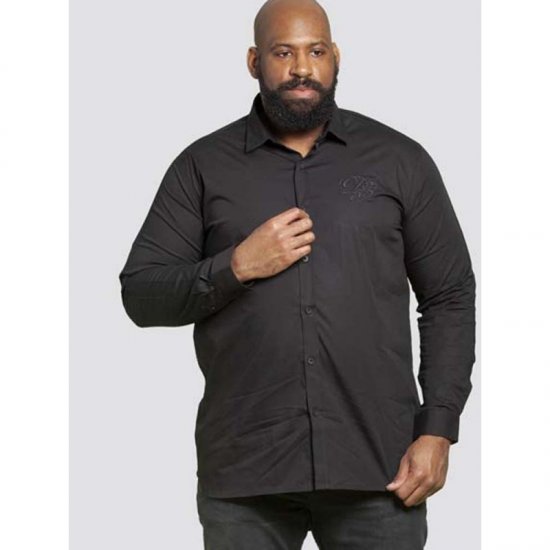 D555 Michael Couture Stretch Shirt Black - Košile - Košile 2XL-10XL