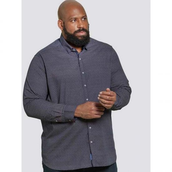 D555 Babworth Long Sleeve Shirt Navy - Košile - Košile 2XL-10XL
