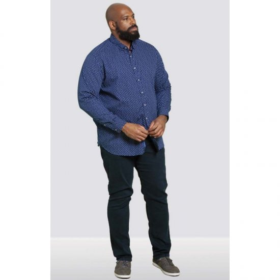 D555 Bainton Long Sleeve Shirt Navy - Košile - Košile 2XL-10XL