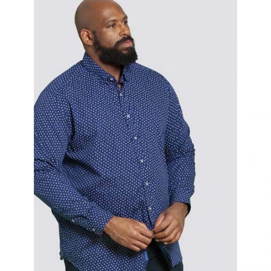 D555 Bainton Long Sleeve Shirt Navy - Košile - Košile 2XL-10XL