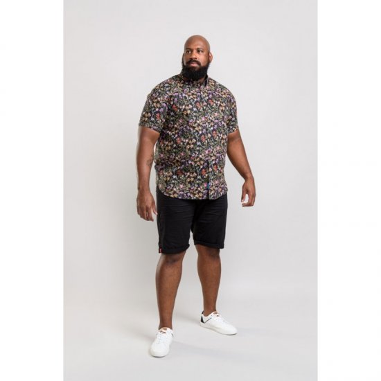 D555 Emmet Floral Shirt Black - Košile - Košile 2XL-10XL