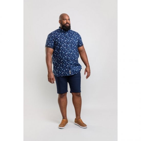 D555 Davian Hawaii Shirt Navy - Košile - Košile 2XL-10XL