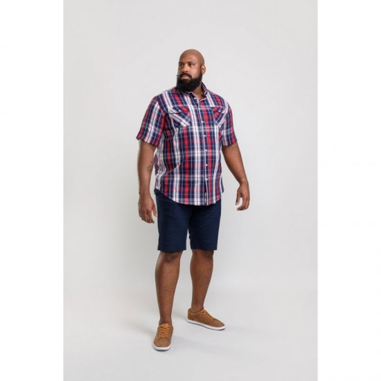 D555 Terell Shirt Navy/Red - Košile - Košile 2XL-10XL