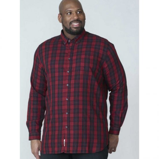 D555 Theo Long Sleeve Check Shirt - Košile - Košile 2XL-10XL