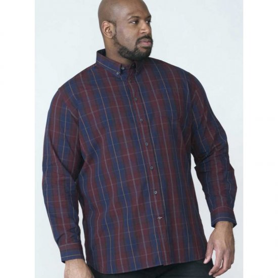 D555 Grady Long Sleeve Check Shirt - Košile - Košile 2XL-10XL