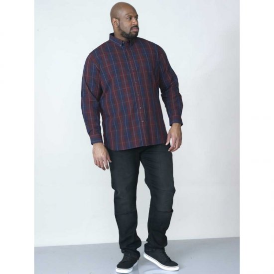 D555 Grady Long Sleeve Check Shirt - Košile - Košile 2XL-10XL