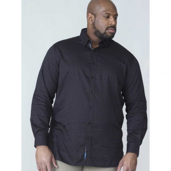 D555 Jahine Long Sleeve Printed Shirt Black - Košile - Košile 2XL-10XL