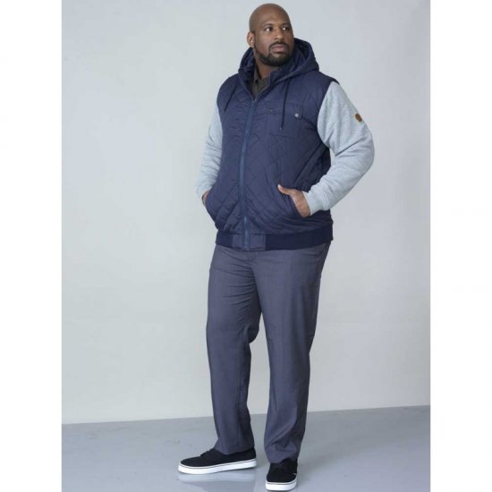 D555 Willie Hooded Quilted Jacket with Fleece sleeves - Bundy - Bundy Nadměrné Velikosti - 2XL-8XL