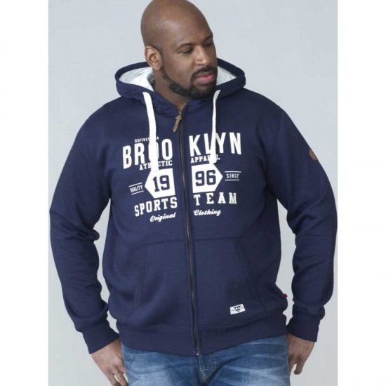 D555 Thurston Full Zip Hoodie Navy - Mikiny & mikiny s kapucí - Mikiny & Mikiny s kapucí 2XL-12XL