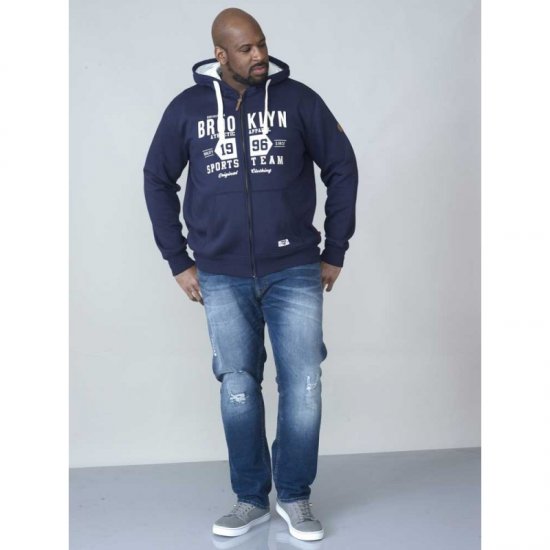 D555 Thurston Full Zip Hoodie Navy - Mikiny & mikiny s kapucí - Mikiny & Mikiny s kapucí 2XL-12XL