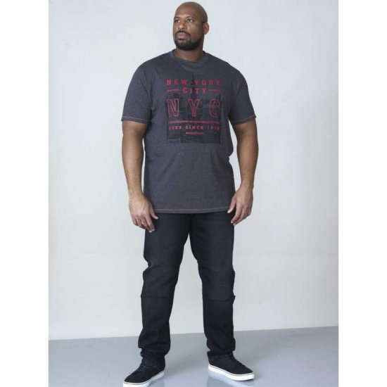 D555 Alex T-shirt Charcoal - Trička - Trička nadměrné velikosti - 2XL-14XL