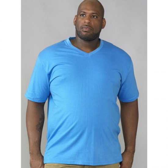 D555 Signature V-neck T-shirt Blue - Trička - Trička nadměrné velikosti - 2XL-14XL