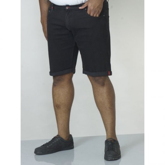 D555 Jude Stretch Denim Shorts Black - Šortky - Šortky Nadměrné Velikosti W40-W60