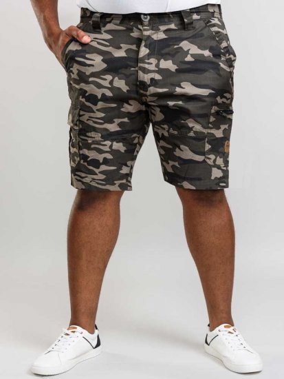 D555 Chadwick Shorts Green Camo - Šortky - Šortky Nadměrné Velikosti W40-W60