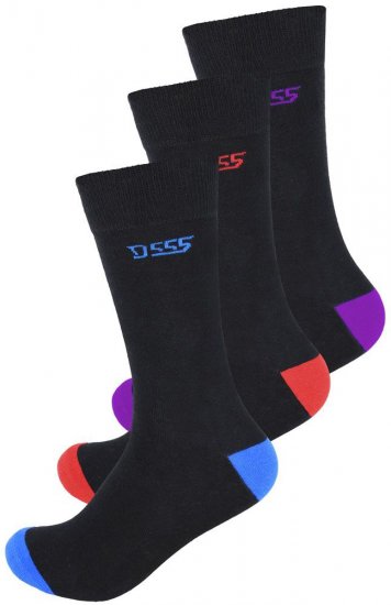 D555 Phoenix Cotton Rich Luxury Socks 3-Pack - Spodní prádlo - Spodní Prádlo Nadměrné Velikosti 2XL-8XL