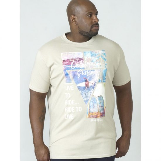 D555 Gordon T-shirt Pale Khaki - Trička - Trička nadměrné velikosti - 2XL-14XL